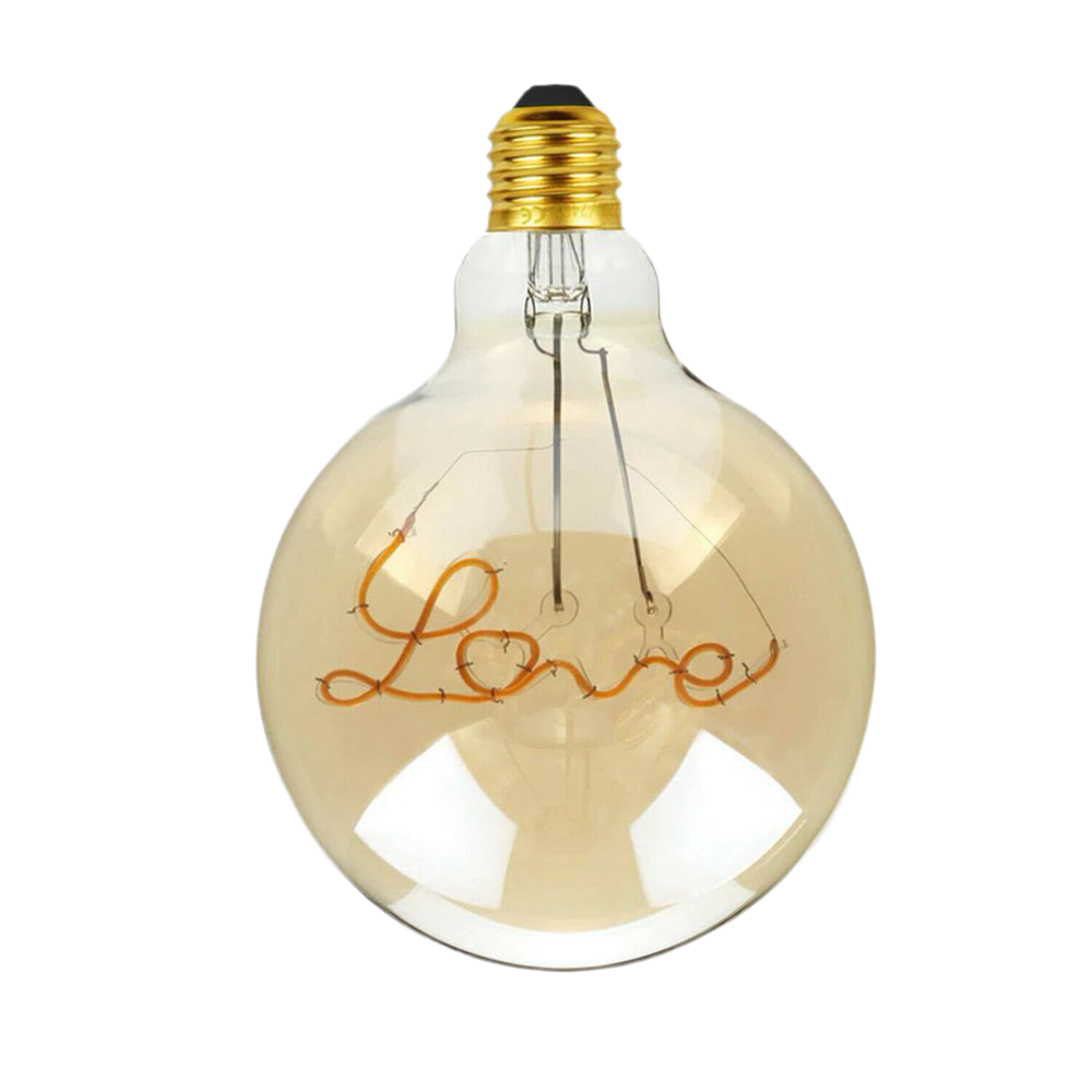 LED Soft Light G125 E27 Love 4W Filament Glass Retro Warm White~1042