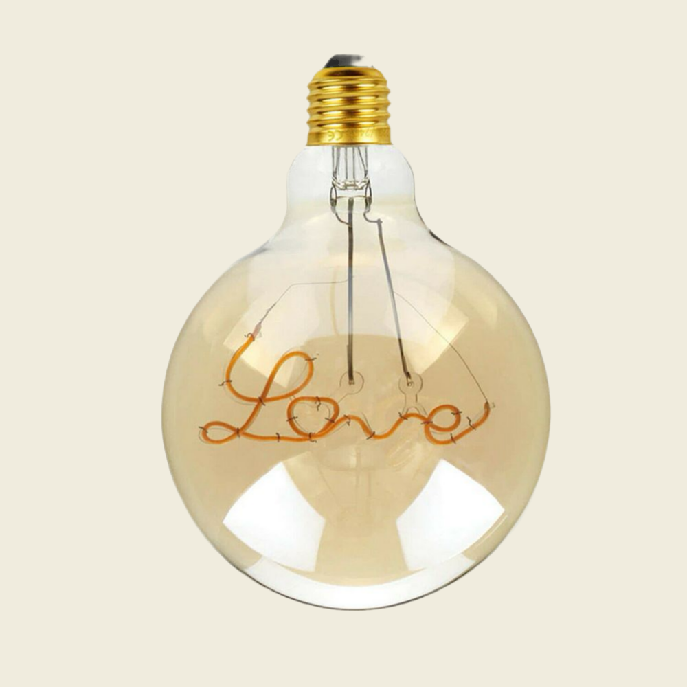 LED Soft Light G125 E27 Love 4W Filament Glass Retro Warm White~1042