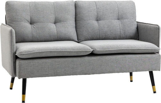 Modern Upholstered Two Seater Sofa — Grey