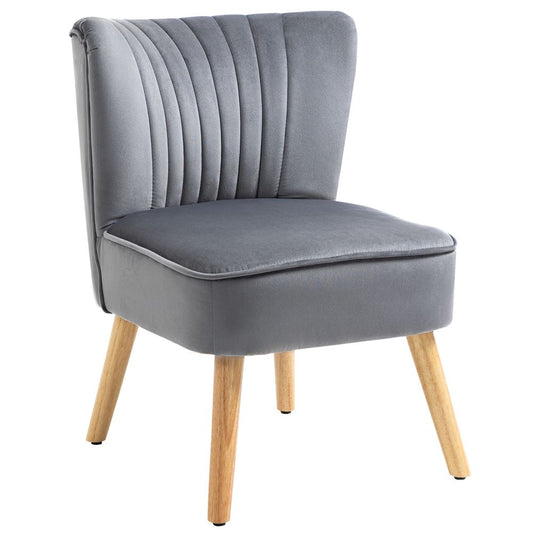 Velvet Accent Chair — Grey