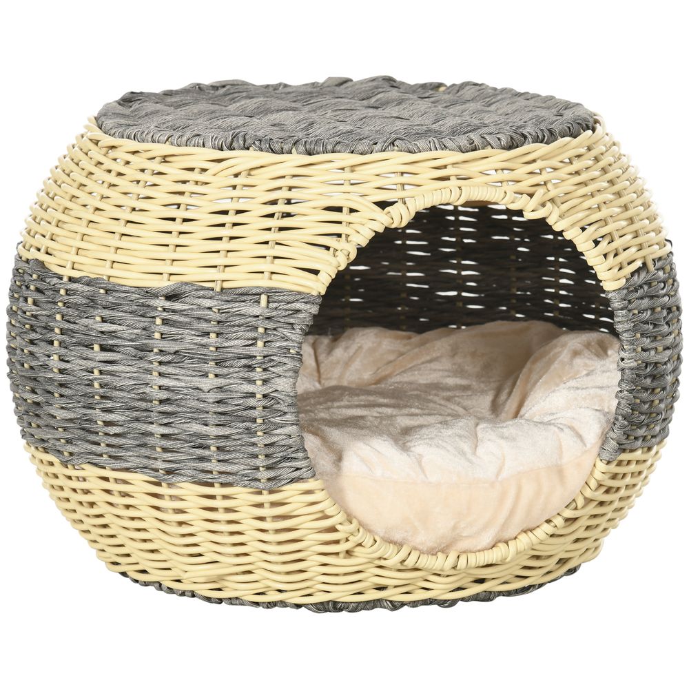 Wicker Cat House, Rattan Raised Cat Bed