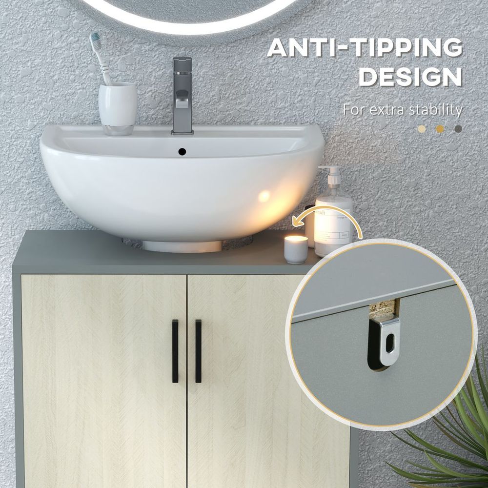 kleankin Bathroom Sink Cabinet, Under Sink Basin Storage Cupboard with Shelf