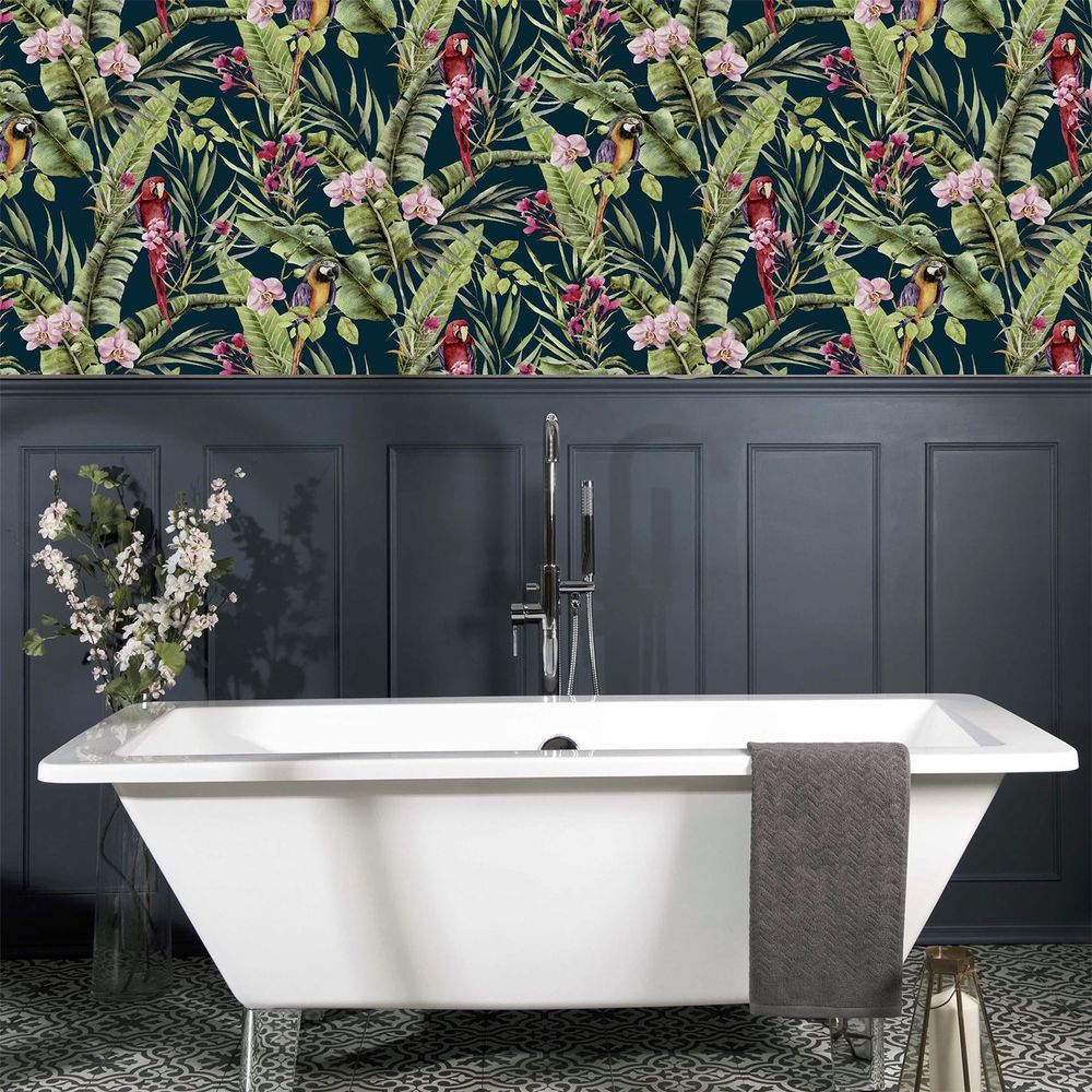 Pretty Polly Navy Wallpaper