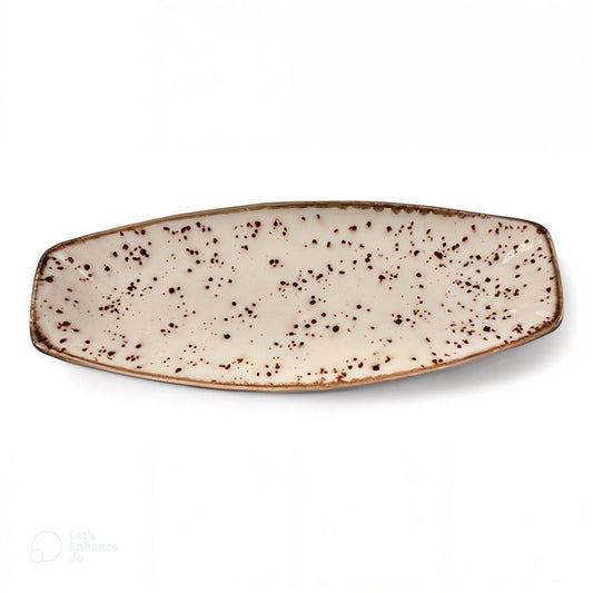 Porcelain Platter Aegean Reactive — Cream