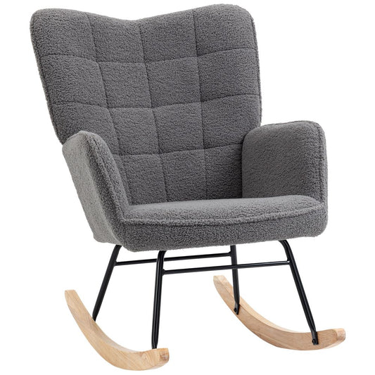 Wingback Rocking Chair — Grey