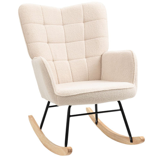 Wingback Rocking Chair — Beige