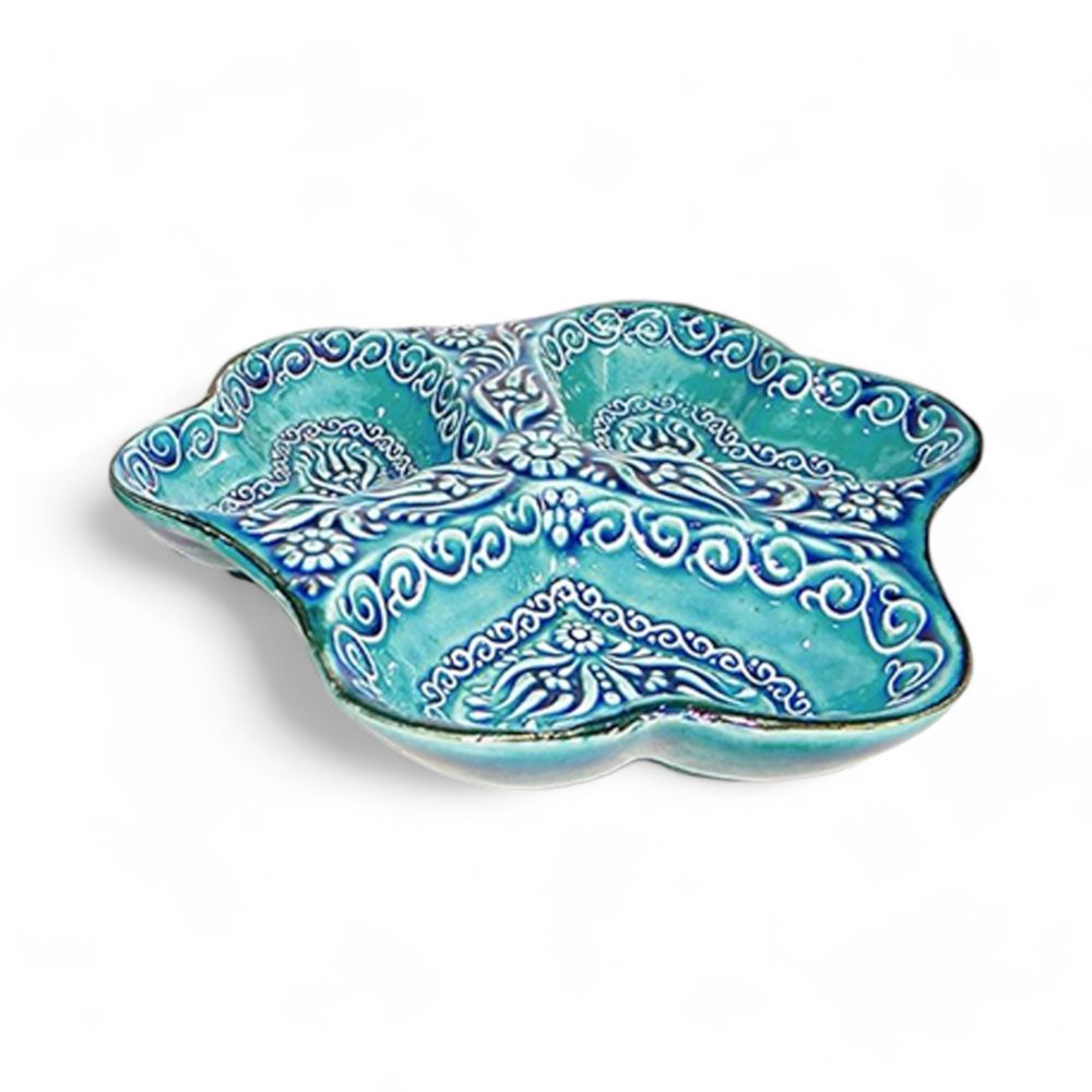 3-in-1 Snack and Dip Bowl for Divided Servings — Green