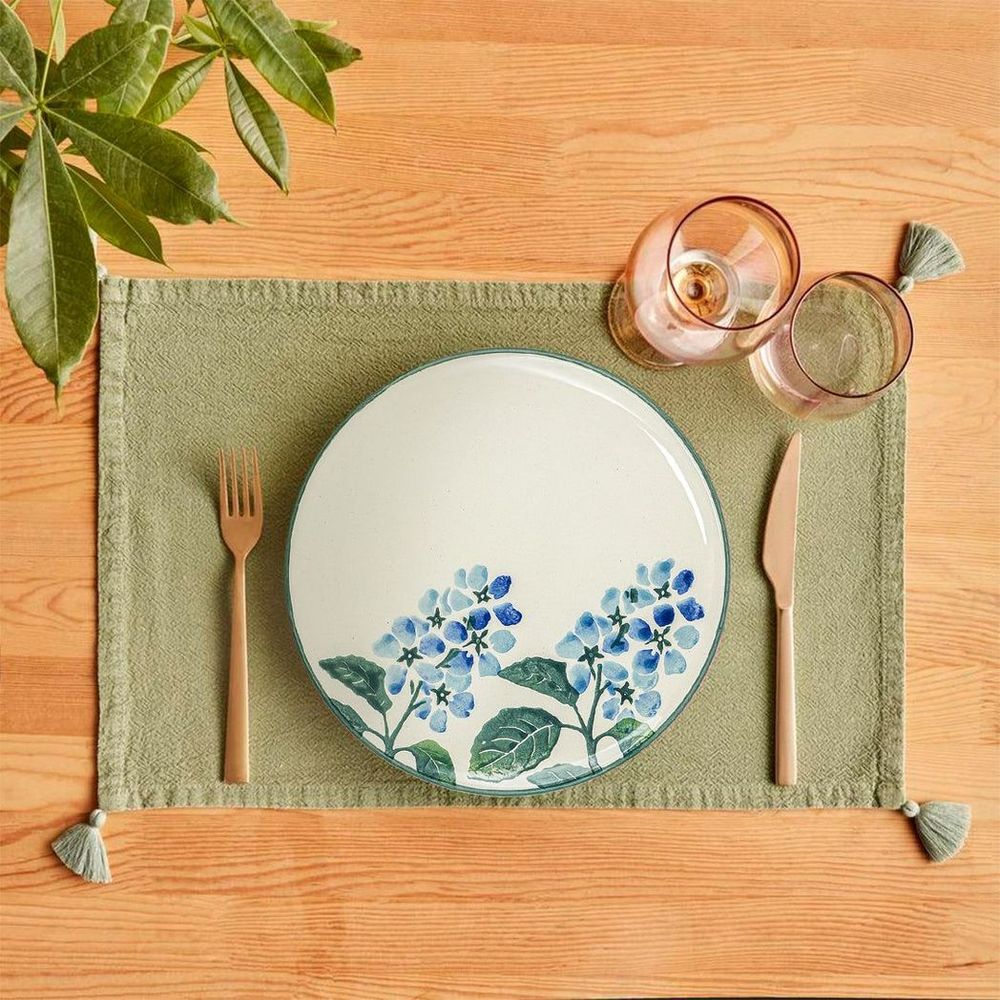 Ceramic Side Plate Nature Floral Blue 20cm