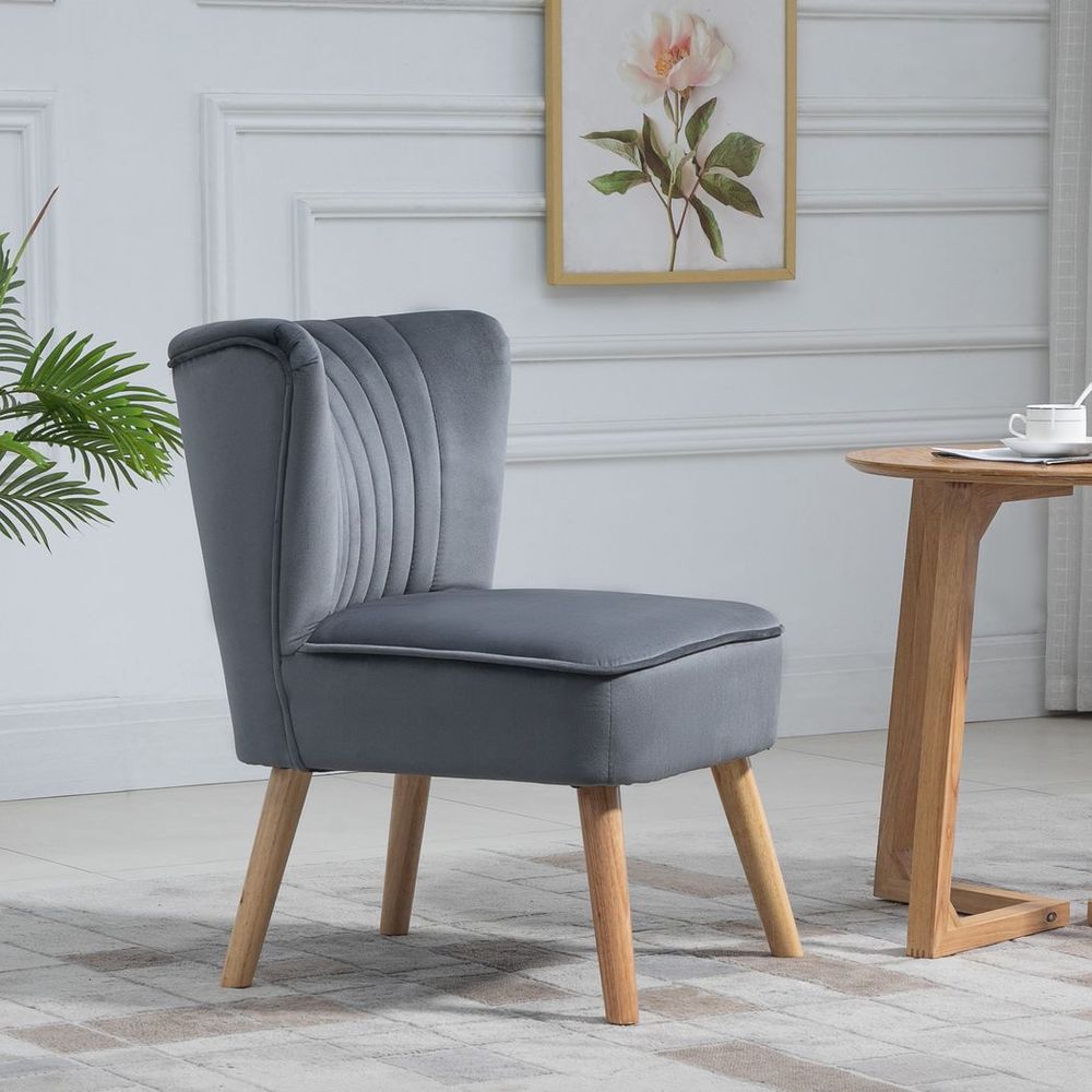 Velvet Accent Chair — Grey