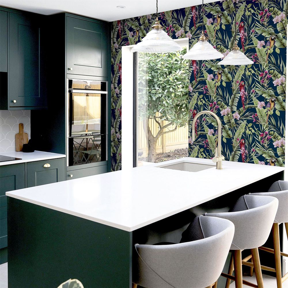 Pretty Polly Navy Wallpaper