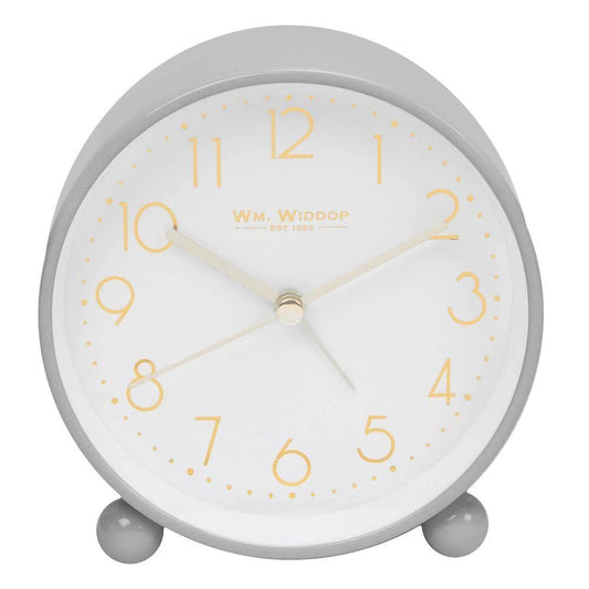 William Widdop Grey Metal Alarm Clock