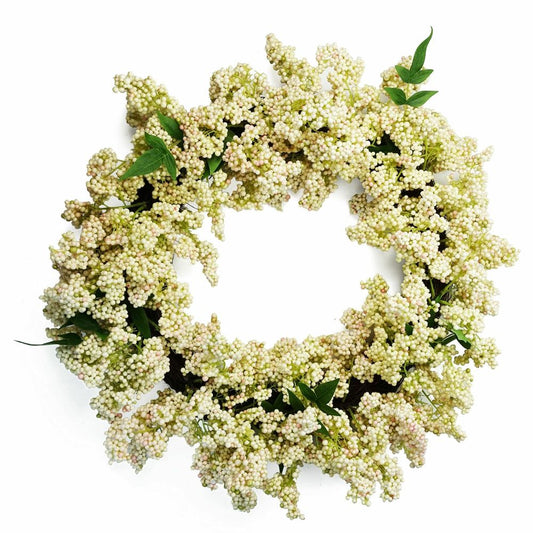 Artificial Hanging White Berries Wreath