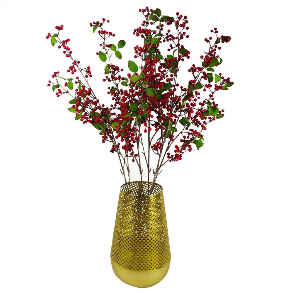 80cm Artificial Red Christmas Berry Spray