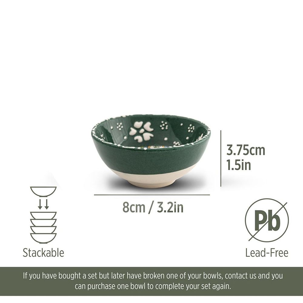 Handmade Ceramic Bowl Mexican Green 8cm