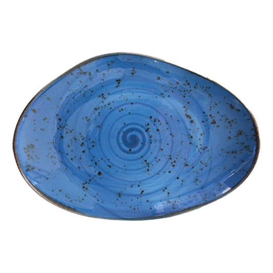 Porcelain Serving Plate&Platter Pebble Marine Blue 35cm