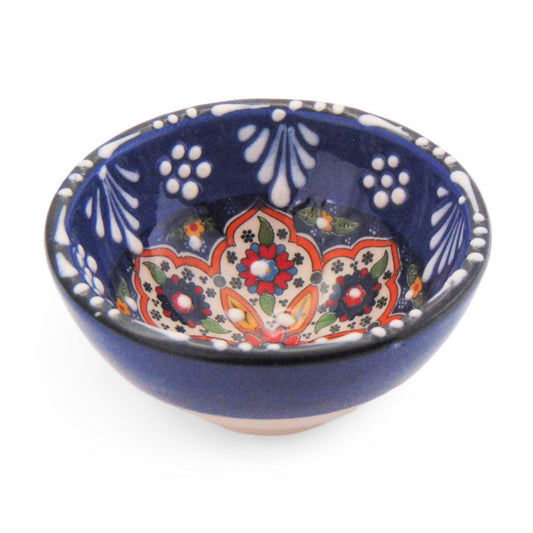 Handmade Ceramic Bowl Mexican — Navy