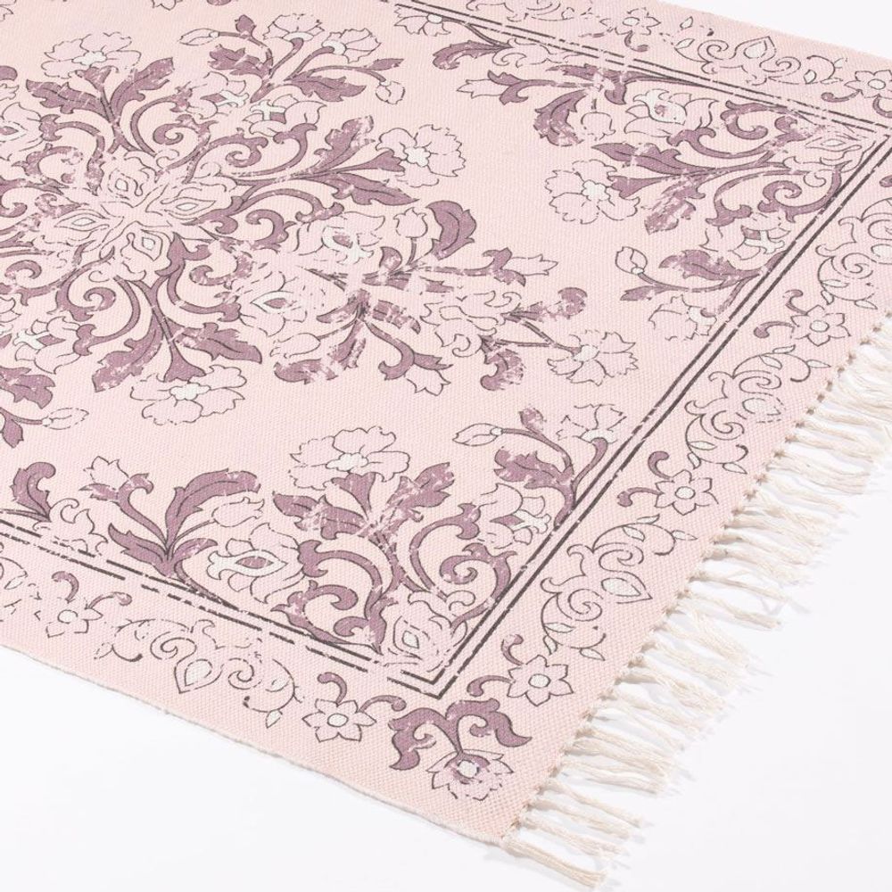 Kew Antique Printed 120x170cm Mauve Rug with Tassel